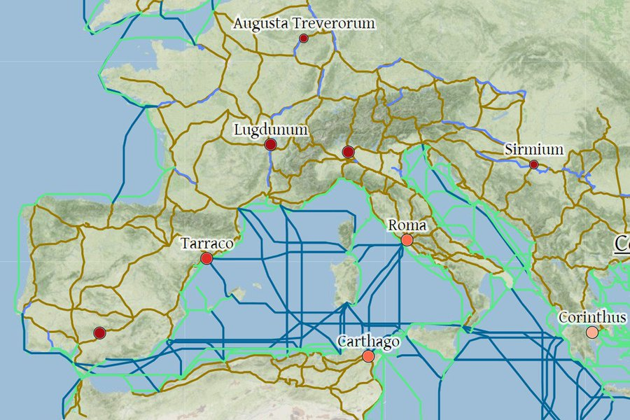 Mapa interactivo del Imperio Romano simulando las condiciones del siglo III