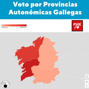 Voto por Provincias🗾Autonómicas Galicia para el PSdG - PSOE