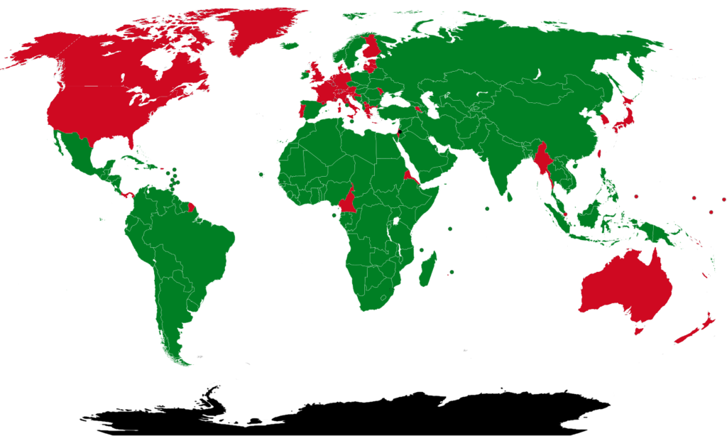 Países que reconocen el estado de Palestina