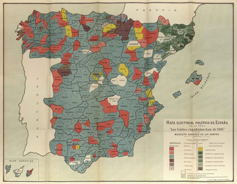 Mapa electoral político de España 1907