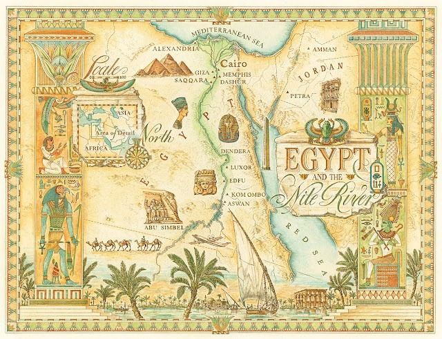 Mapa de Egipto y el río Nilo por Dave Stevenson