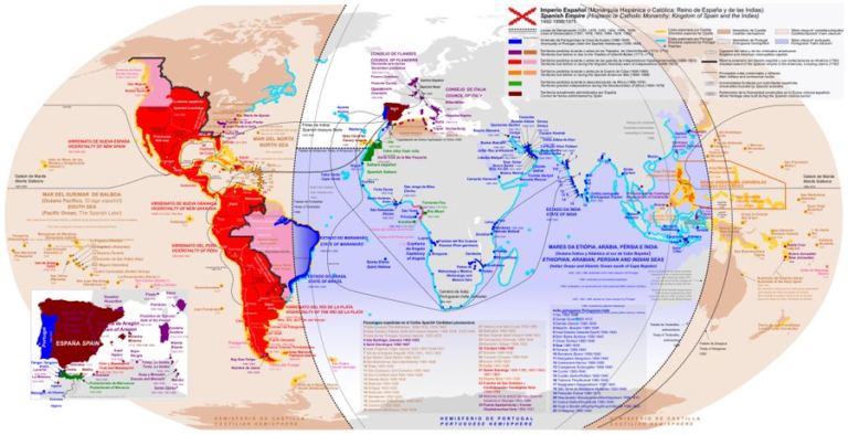 Mapa diacrónico del Imperio Español