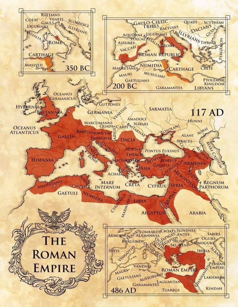 Mapa de la Evolución del Imperio Romano