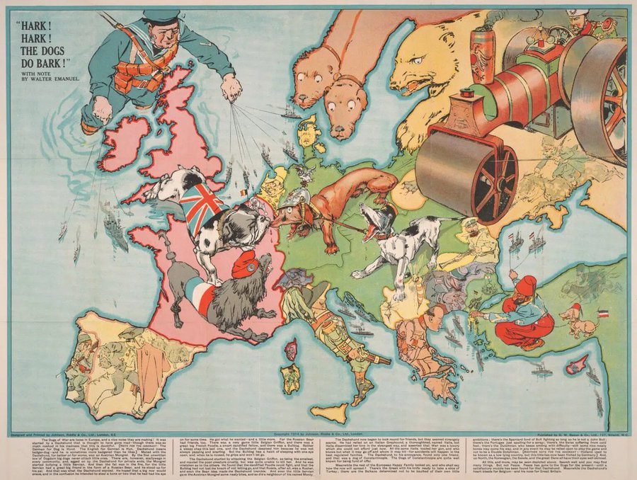 Mapa propagandístico de la Primera Guerra Mundial