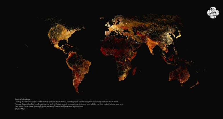 Mapa de Todas las carreteras del mundo