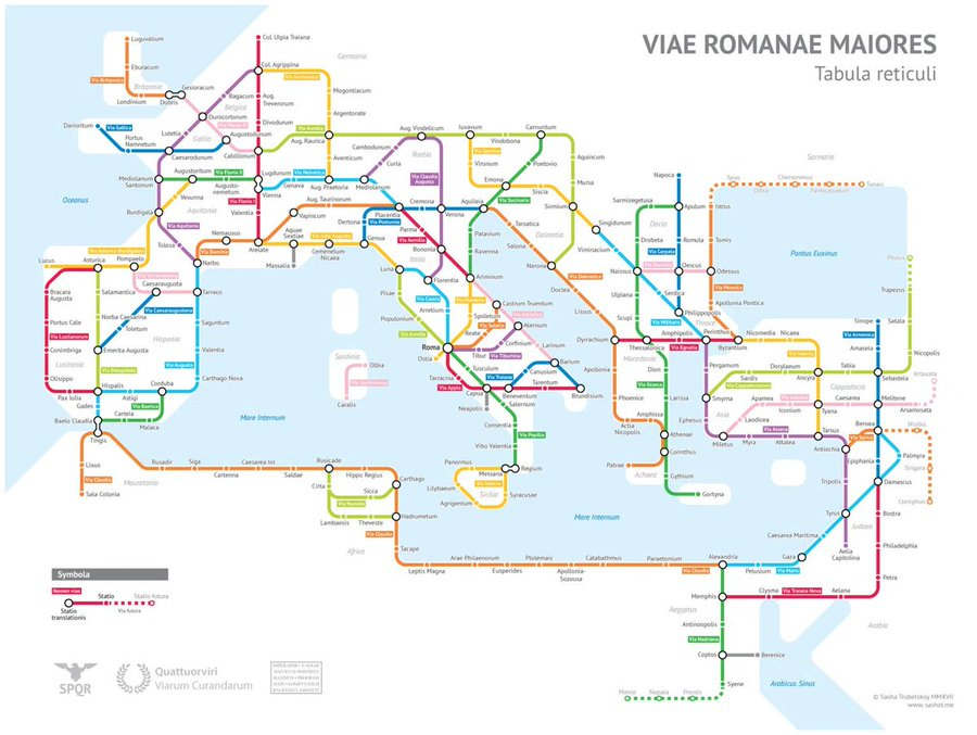 Mapa de las Calzadas del Imperio Romano