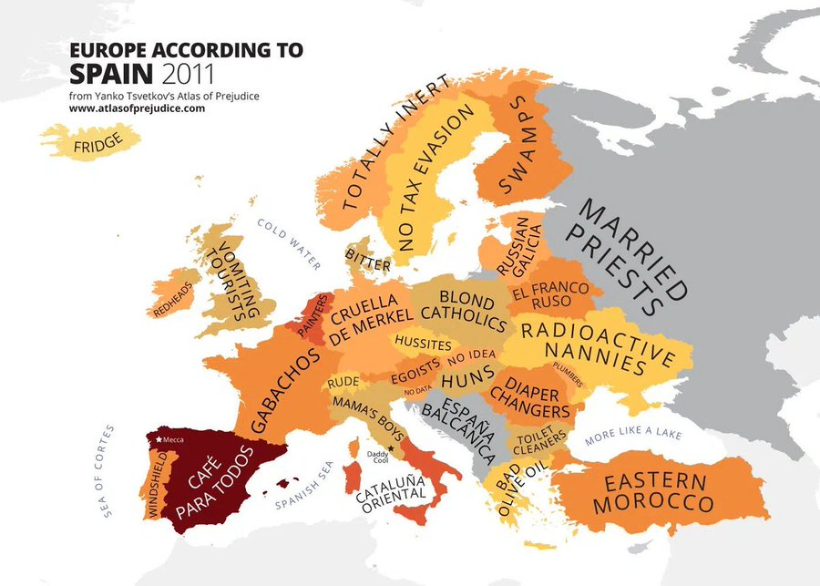 Mapa de Europa según los españoles