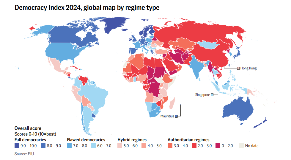 Índice de democracia en el mundo 2024