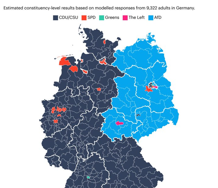 Encuesta elecciones Alemania de YouGov (6 feb. 2025)