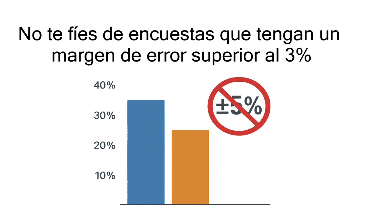 No te fíes de encuestas que tengan un margen de error superior al 3%