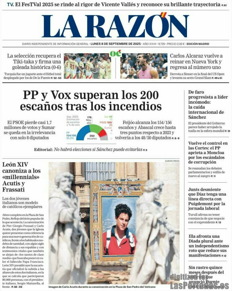 Portada de la Razón de septiembre 2025