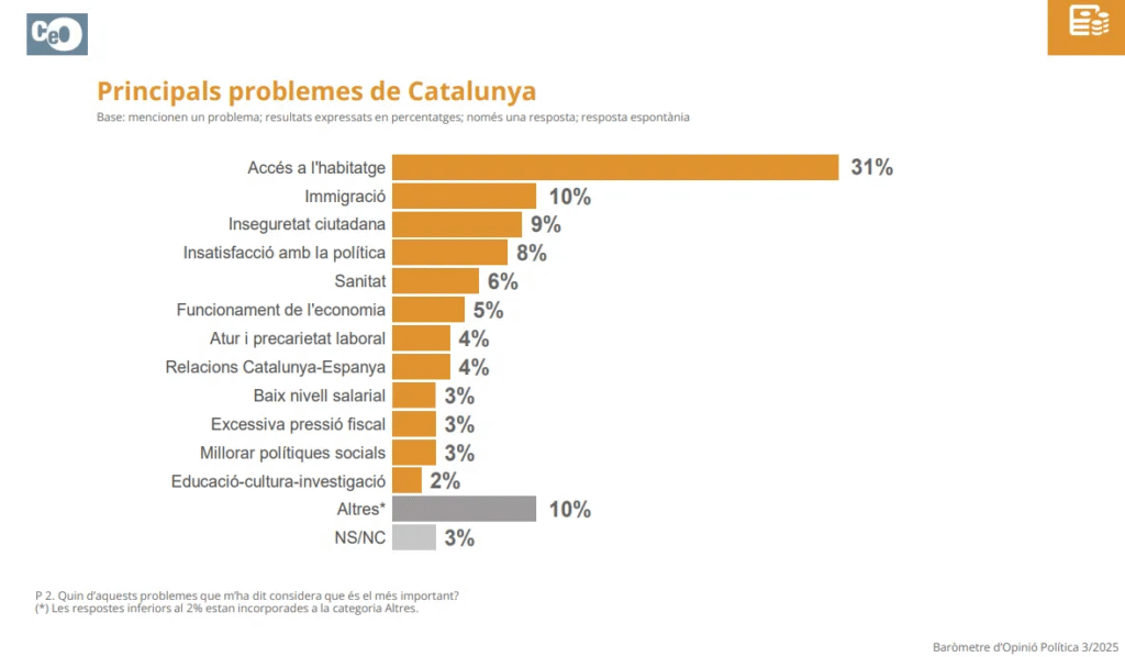 Principales problemas cataluña CEO