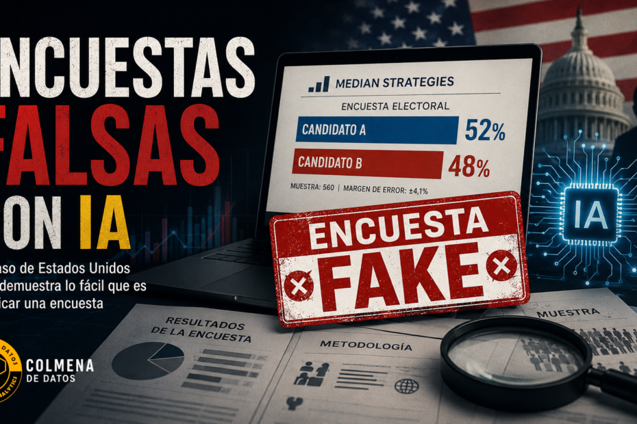 Encuestas falsas con IA