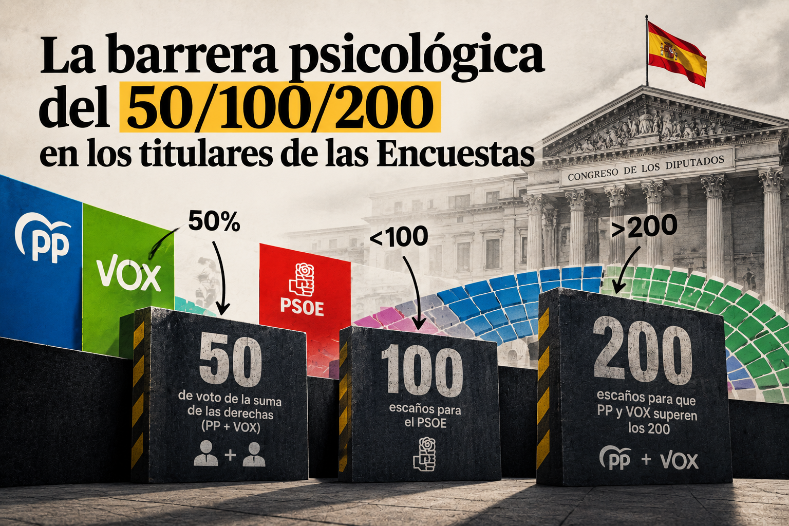 La barrera psicológica del 50/100/200 en los titulares de las Encuestas